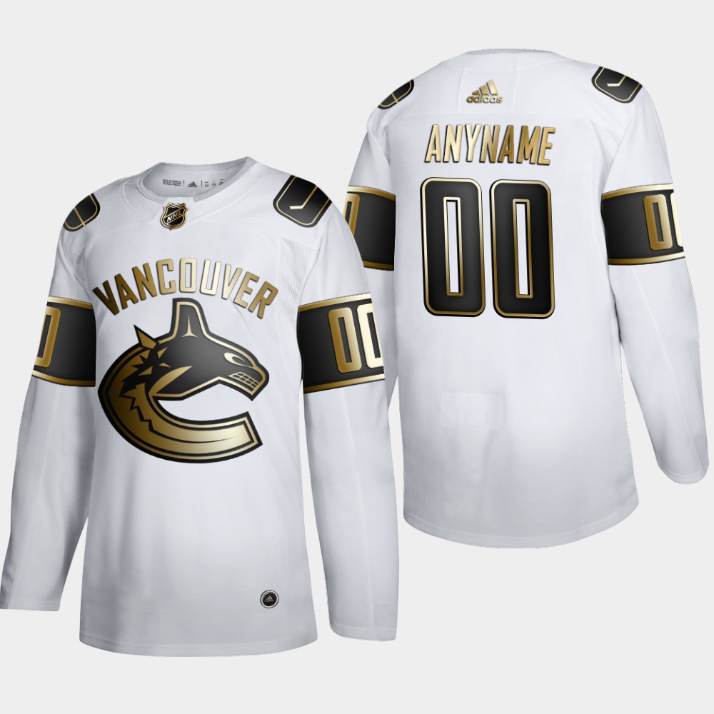 Cheap Vancouver Canucks Custom Men Adidas White Golden Edition Limited Stitched NHL Jersey